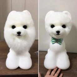 Mr. Jiang Teddy Bear Head Hair / Model Dog [White] -Pet Supplies Sale MJ TB04W 3