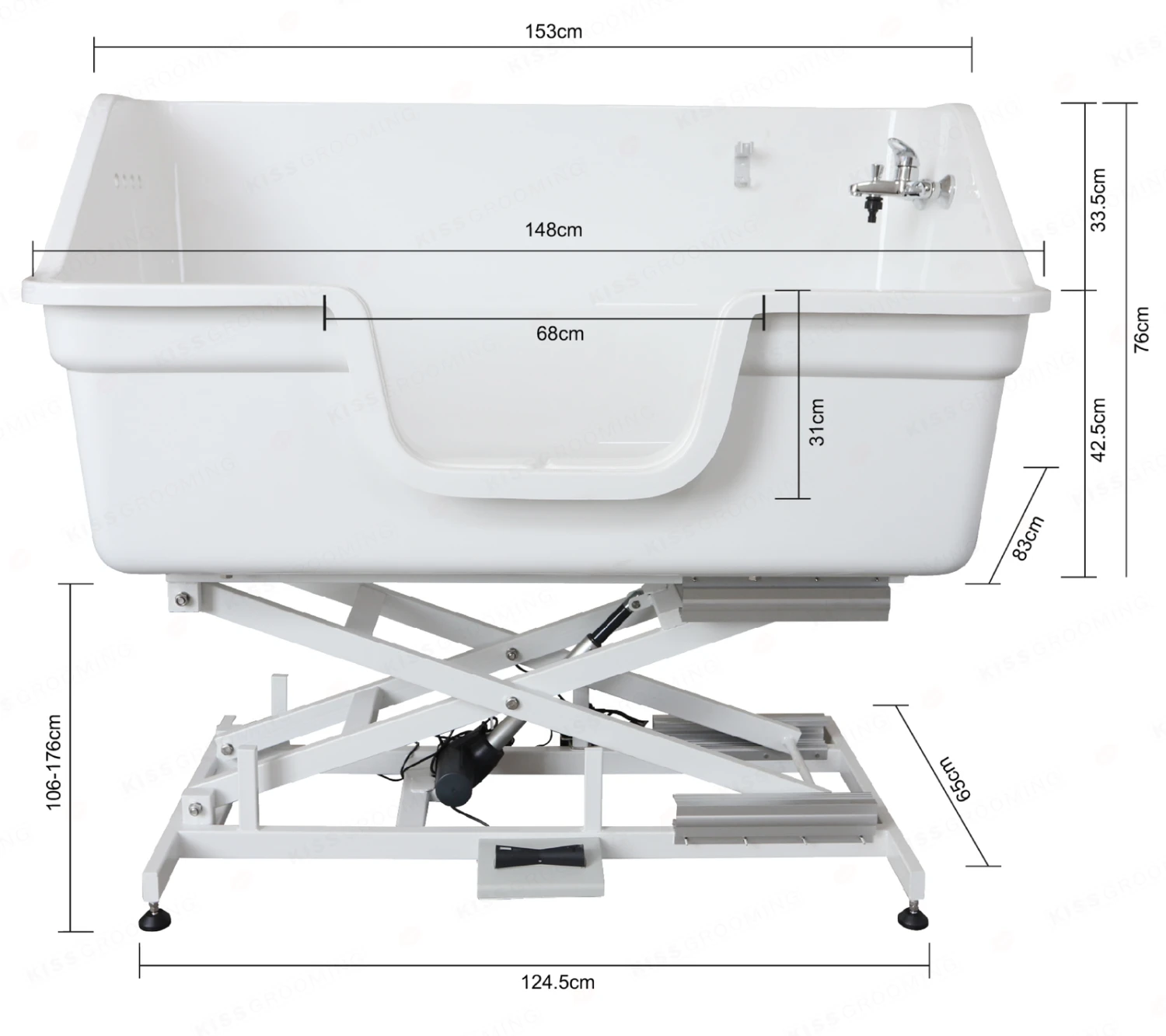 Aeolus Fiberglass Electric Lifting Bath Tub Jumbo BTF180 3 Aeolus Fiberglass Electric Lifting Bath Tub Jumbo BTF180