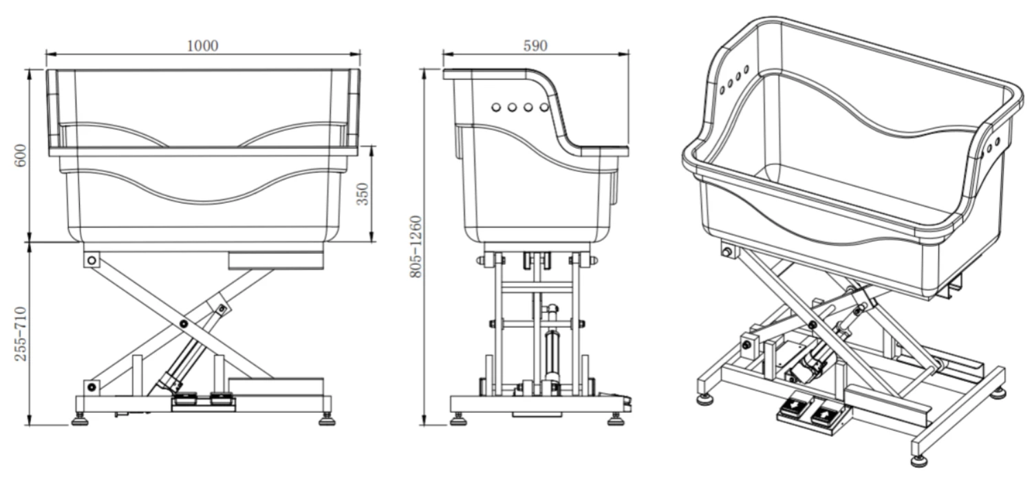 Aeolus Fiberglass Electric Lifting Bath Tub BTF90 - White 5 Aeolus Fiberglass Electric Lifting Bath Tub BTF90 - White - Image 3