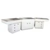 Dental Preparation Table With Stainless Steel Tub And Painted Cabinets