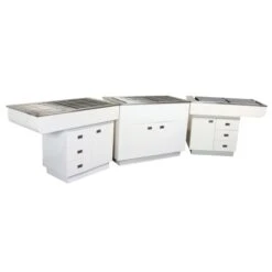 Dental Preparation Table With Stainless Steel Tub And Painted Cabinets