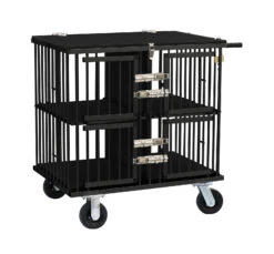 Aeolus 4-Berth Show Trolley With 6" Rubber Wheels - Large [Black]